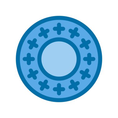 Damga Doldurulmuş Mavi Vektör Simgesi Tasarımı