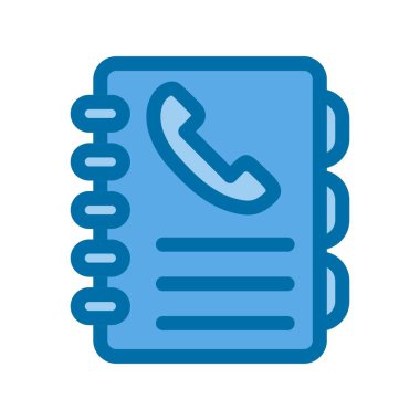 Telefon Defteri Mavi Vektör Simgesi Tasarımı