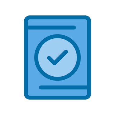 Doldurulmuş Mavi Vektör Simgesi Tasarımı Kontrol Et