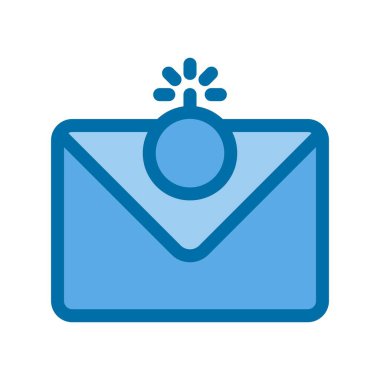  Çöp Posta Doldurulmuş Mavi Vektör Simgesi Tasarımı