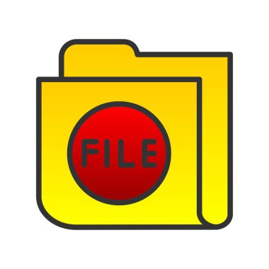 Dosya Dizini Doldurulmuş Gradyan Vektör Simgesi Tasarımı