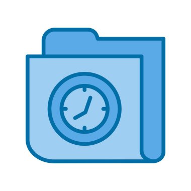 Saat Dizini Doldurulmuş Mavi Vektör Simgesi Tasarımı