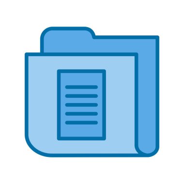 Mavi Vektör Simgesi Tasarımı Doldurulmuş Belge Dizini