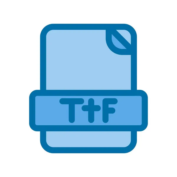 Σχεδιασμός Εικονιδίου Ttf Γεμισμένο Μπλε Διάνυσμα — Διανυσματικό Αρχείο