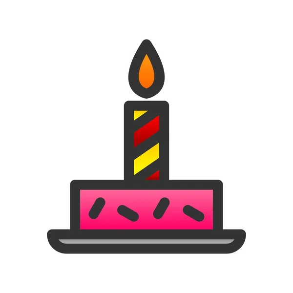 Pastel Cumpleaños Relleno Gradiente Vector Icono Diseño — Archivo Imágenes Vectoriales