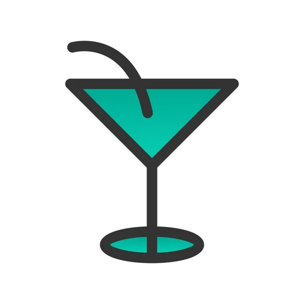 Cocktail Gevulde Gradiënt Vectoricoon Ontwerp — Stockvector