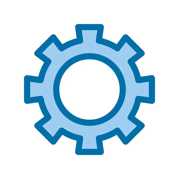 Diseño Icono Vector Azul Lleno Engranajes — Vector de stock