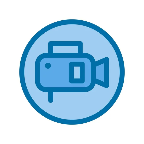Video Call Filled Blue Vector Icon Desig — Stock Vector