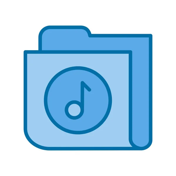 Folder Filled Blue Vector Icon Design — 스톡 벡터