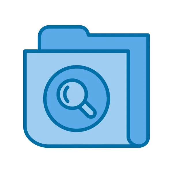 Gefüllter Suchordner Blue Vector Icon Design — Stockvektor