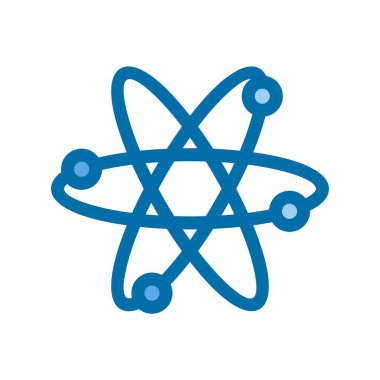 Atom Doldurulmuş Mavi Vektör Simgesi Tasarımı 