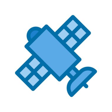 Uydu Dolu Mavi Vektör Simgesi Tasarımı