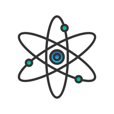 Atom Doldurulmuş Gradyan Vektör Simgesi Tasarımı