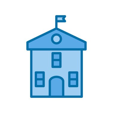 Kampüs Mavi Vektör Simgesi Tasarımı