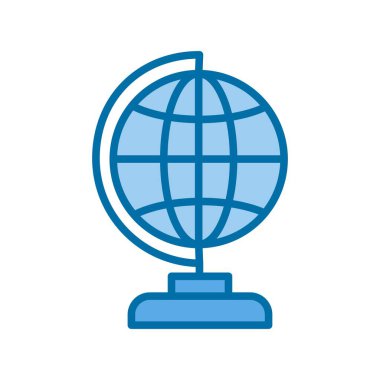 Dünya Dolu Mavi Vektör Simgesi Tasarımı