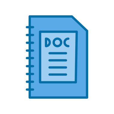 Mavi Vektör Simgesi Tasarımı Doldurulmuş Belge