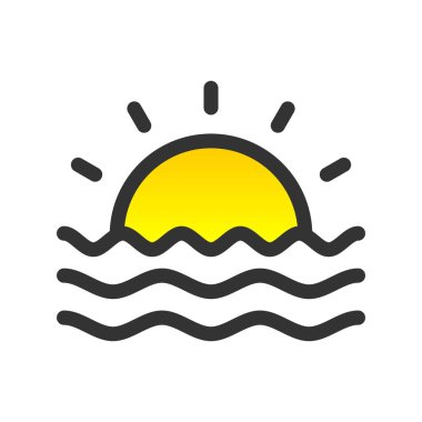 Sunset Doldurulmuş Gradyan Vektör Simgesi Tasarımı