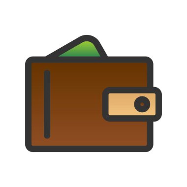 Cüzdan Doldurulmuş Gradyan Vektör Simgesi Tasarımı