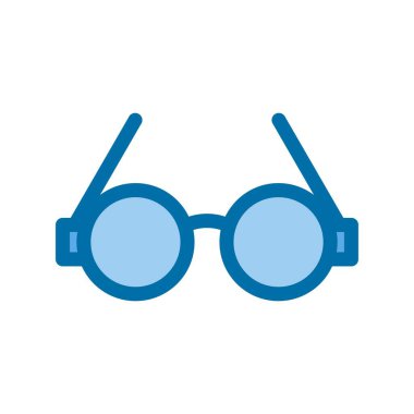  Gözlük Doldurulmuş Mavi Vektör Simgesi Tasarımı