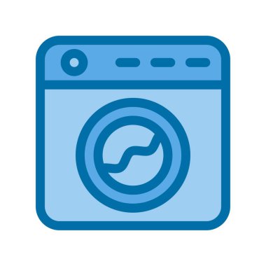 Çamaşır Makinesi Mavi Vektör Simgesi Tasarımı