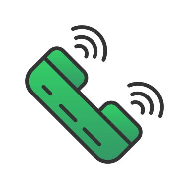 Telefon Çalıyor Gradyan Vektör Simgesi Tasarımı