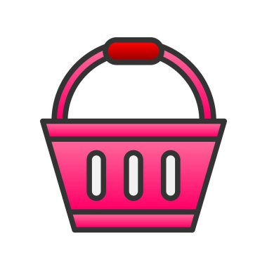 Sepet Doldurulmuş Gradyan Vektör Simgesi Tasarımı