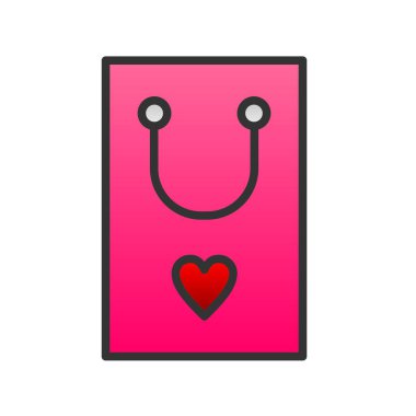 Sevgi Torbası Gradyan Vektör Simgesi Tasarımı