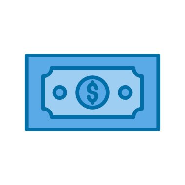 Dolarlık Not Doldurulmuş Mavi Vektör Simgesi Tasarımı