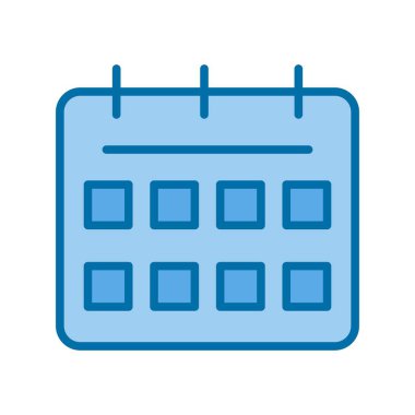 Takvim Dolu Mavi Vektör Simgesi Tasarımı