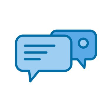 Sohbet Mavi Vektör Simgesi Tasarımı