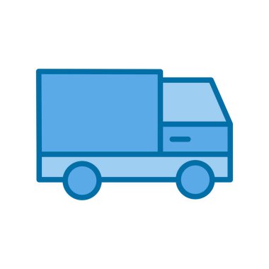 Kamyon Dolu Mavi Vektör Simgesi Tasarımı
