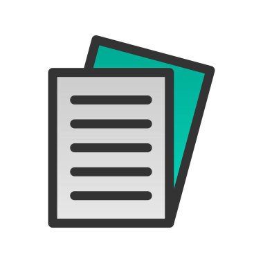 Beyaz Kağıt Gradyan Vektör Simgesi Tasarımı