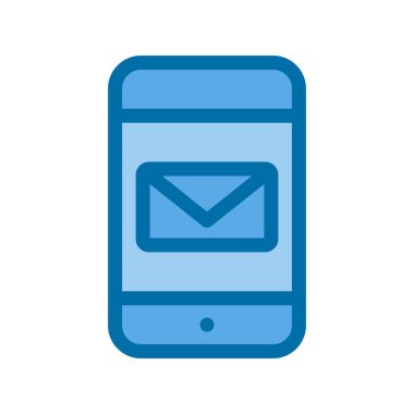 Mavi Vektör Simgesi Tasarımı E- posta Dolduruldu