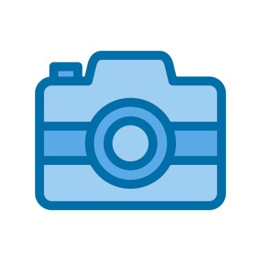 Fotoğraf Kamerası Mavi Vektör Simgesi Tasarımı