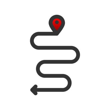 Yol Haritası Doldurulmuş Gradyan Vektör Simgesi Tasarımı