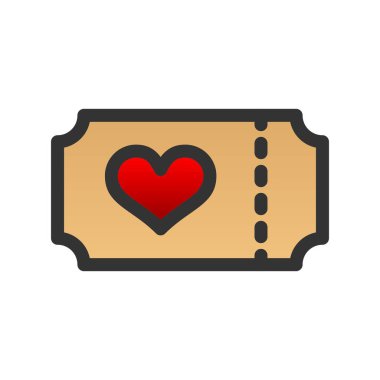 Bilet Doldurulmuş Gradyan Vektör Simgesi Tasarımı