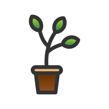 Bitki Doldurulmuş Gradyan Vektör Simgesi Tasarımı