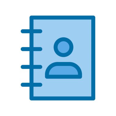 Telefon Defteri Mavi Vektör Simgesi Tasarımı