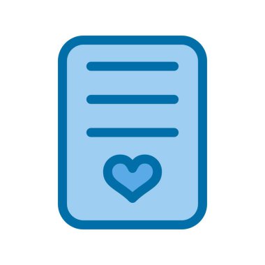 Mavi Vektör Simgesi Tasarımı Doldurulmuş Aşk Mektubu