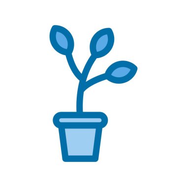 Bitki Doldurulmuş Mavi Vektör Simgesi Tasarımı