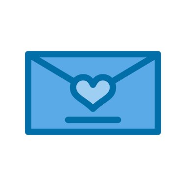 Mavi Vektör Simgesi Tasarımı Doldurulmuş Aşk Mektubu