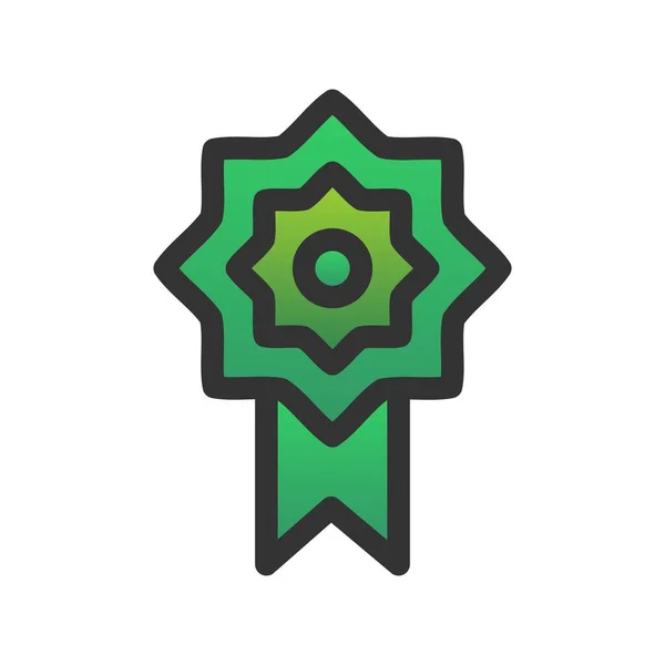 Badge Filled Gradient Vector Icon Design — Stock Vector