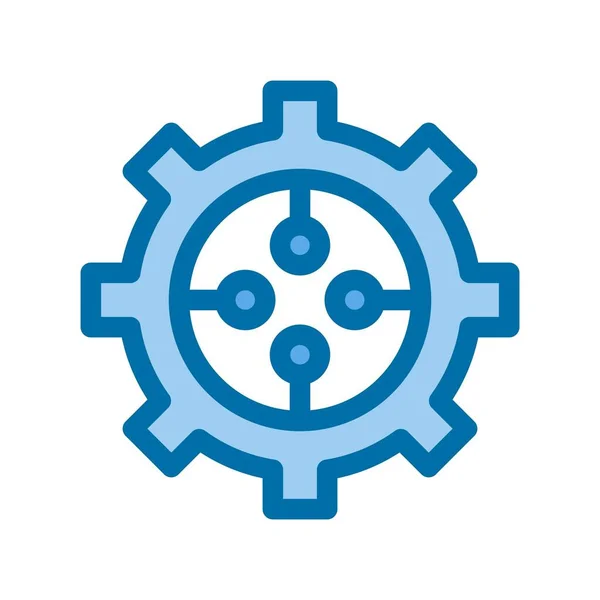 Diseño Icono Vector Azul Lleno Engranajes — Vector de stock