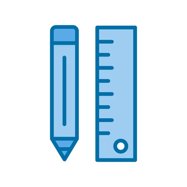 Pencil Scale Filled Blue Vector Icon Design — Stock Vector