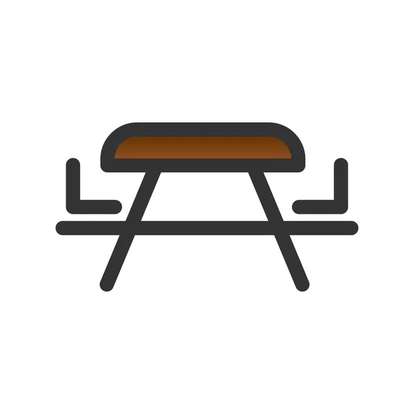 Desain Ikon Vektor Gradien Berisi Tabel Piknik - Stok Vektor