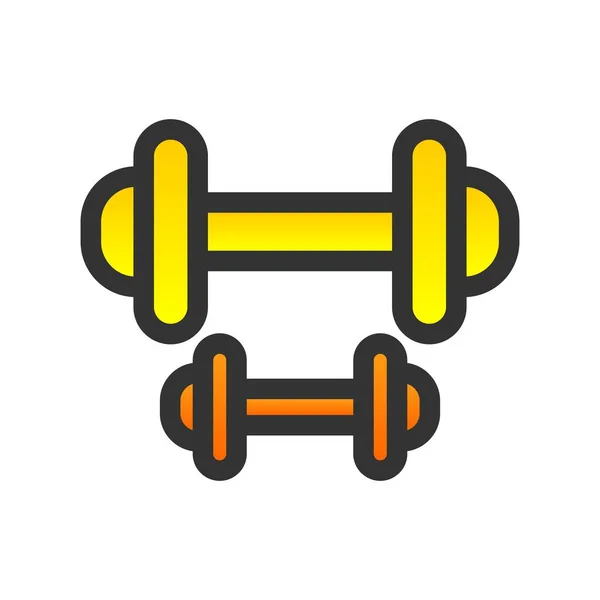 Dumbbell Filled Gradient Vector Icon Design — Stock Vector