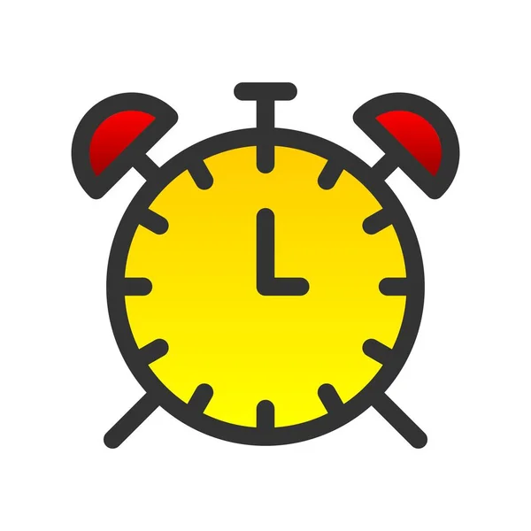 Relógio Alarme Enchido Gradiente Vector Icon Design — Vetor de Stock