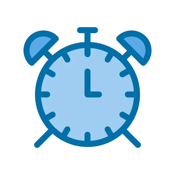 Relógio Alarme Preenchido Blue Vector Icon Design — Vetor de Stock