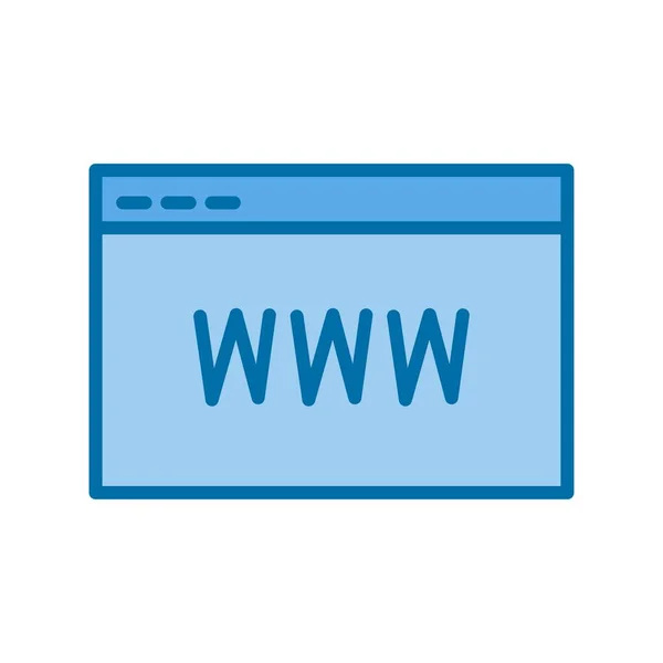 Webseite Gefüllt Blue Vector Icon Design — Stockvektor