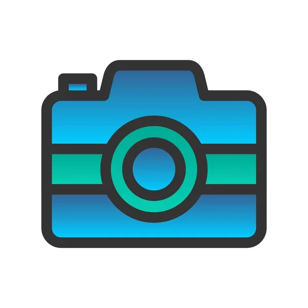 Fotokamera Fylld Gradient Vektor Ikon Design — Stock vektor